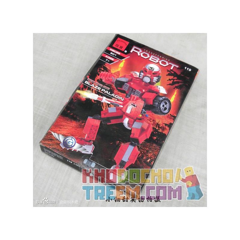 Enlighten 119 Qman 119 non  CHIẾN BINH NGỌN LỬA bộ đồ chơi xếp lắp ráp ghép mô hình ROBOT BLAZE PALADIN 201 khối