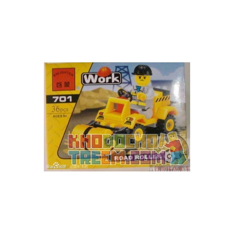 Enlighten 701 Qman 701 non  ĐƯỜNG LĂN bộ đồ chơi xếp lắp ráp ghép mô hình City ROAD ROLLER Thành Phố 36 khối
