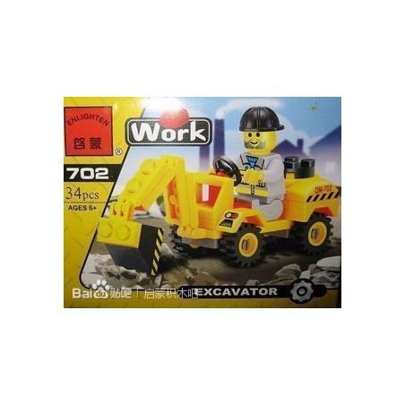Enlighten 702 Qman 702 non  MÁY XÚC bộ đồ chơi xếp lắp ráp ghép mô hình City EXCAVATOR Thành Phố 34 khối
