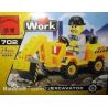 Enlighten 702 Qman 702 non  MÁY XÚC bộ đồ chơi xếp lắp ráp ghép mô hình City EXCAVATOR Thành Phố 34 khối