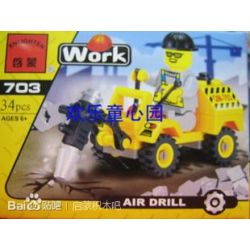 Enlighten 703 Qman 703 non  KHOAN KHÍ NÉN bộ đồ chơi xếp lắp ráp ghép mô hình City AIR DRILL Thành Phố 34 khối