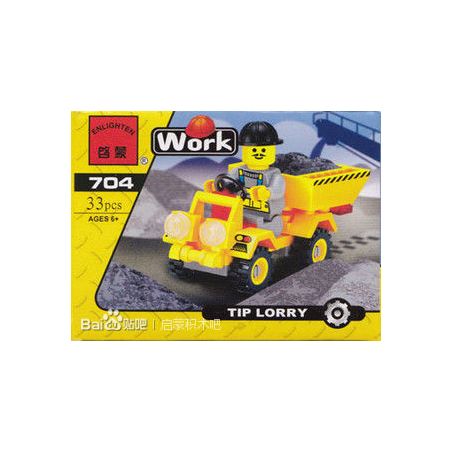 Enlighten 704 Qman 704 non  XE TẢI TỰ ĐỔ bộ đồ chơi xếp lắp ráp ghép mô hình City TIP LORRY Thành Phố 33 khối