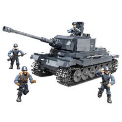 XIANG JUN XJ-916 non  KING TIGER PORSCHE XE TĂNG II bộ đồ chơi xếp lắp ráp ghép mô hình Military Army PZKPFW VI TIGER II Quân Sự Bộ Đội 1094 khối