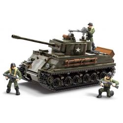 XIANG JUN XJ-908 non  TĂNG HẠNG TRUNG M4 SHERMAN bộ đồ chơi xếp lắp ráp ghép mô hình Military Army M4 TANK SHERMAN MEDIUM Quân Sự Bộ Đội 920 khối