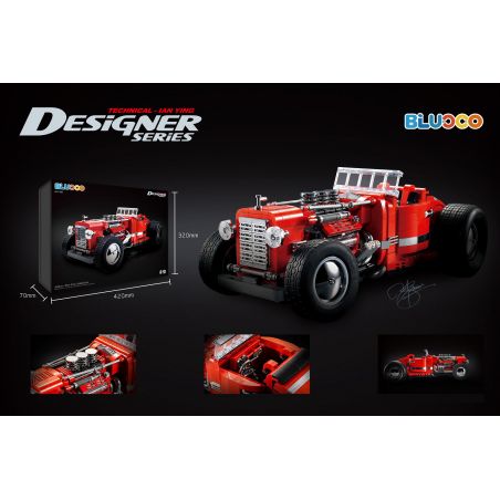 STRANGE BUILDING BA11801 11801 non  XE ĐUA CỔ ĐIỂN MÀU ĐỎ NỔI TIẾNG bộ đồ chơi xếp lắp ráp ghép mô hình Creator DARE DEVIL Sáng Tạo 974 khối