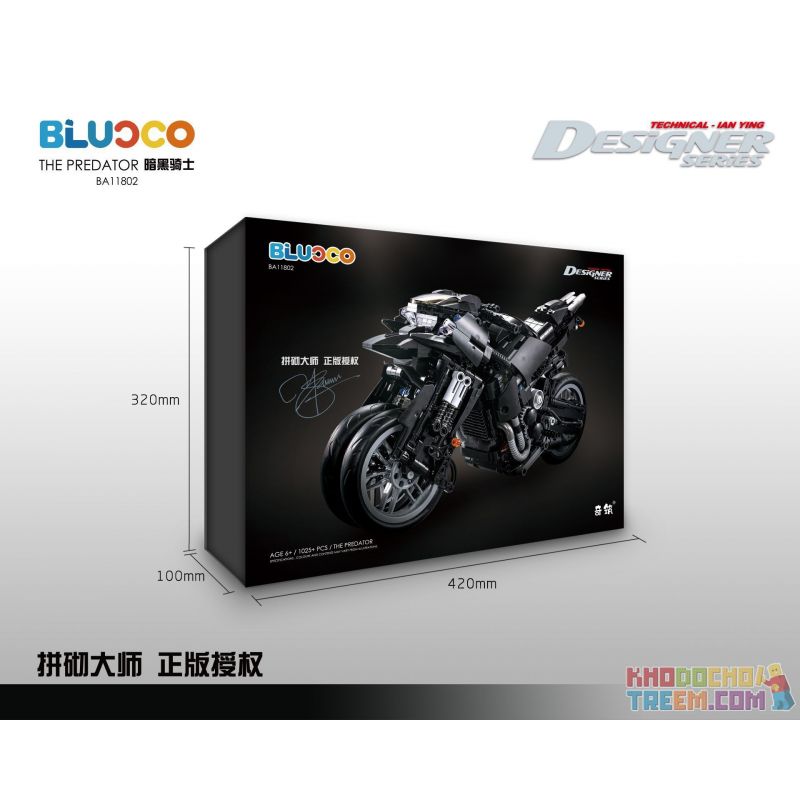 STRANGE BUILDING BA11802 11802 non  HIỆP SĨ ĐEN MÔ TÔ bộ đồ chơi xếp lắp ráp ghép mô hình Creator THE PREDATOR Sáng Tạo 1025 khối