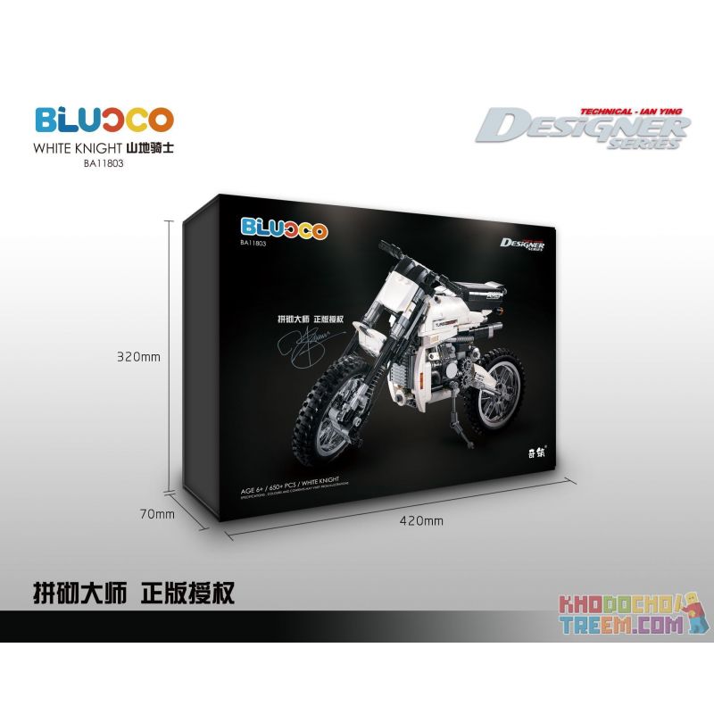 STRANGE BUILDING BA11803 11803 non  NGƯỜI LÁI XE MÔ TÔ MÀU TRẮNG bộ đồ chơi xếp lắp ráp ghép mô hình Creator WHITE KNIGHT Sáng Tạo 650 khối