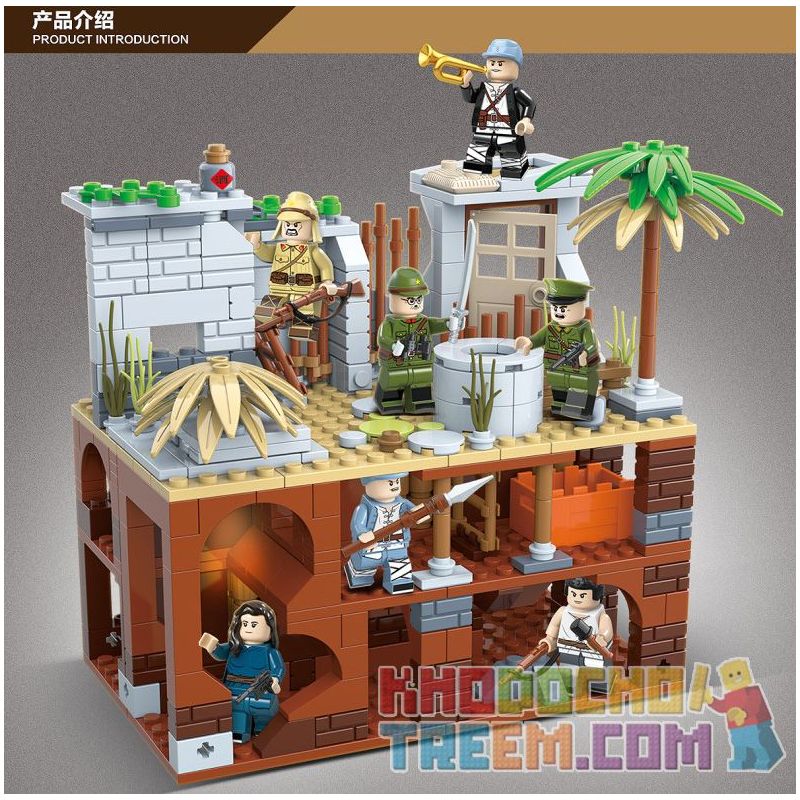 QuanGuan 100110 Quan Guan 100110 non  CHIẾN TRANH ĐƯỜNG HẦM bộ đồ chơi xếp lắp ráp ghép mô hình Military Army TUNNEL WARFARE Quân Sự Bộ Đội 603 khối