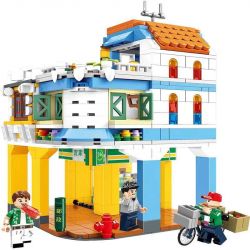 WOMA C0339 0339 non  PHỐ VĂN MINH QILOU bộ đồ chơi xếp lắp ráp ghép mô hình Modular Buildings METROPOLITAN Mô Hình Nhà Cửa 672 khối
