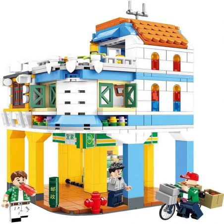 WOMA C0339 0339 non  PHỐ VĂN MINH QILOU bộ đồ chơi xếp lắp ráp ghép mô hình Modular Buildings METROPOLITAN Mô Hình Nhà Cửa 672 khối