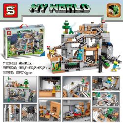 SHENG YUAN SY SY6189 6189 non  CỦA TÔI bộ đồ chơi xếp lắp ráp ghép mô hình Minecraft MY WORLD Game Xây Dựng 1624 khối