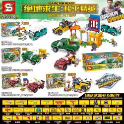 SHENG YUAN SY SY1360-A 1360-A SY1360-B 1360-B SY1360-C 1360-C SY1360-D 1360-D non  XE 4 LOẠI BUÝT TẢI THỂ THAO ATV bộ đồ chơi xếp lắp ráp ghép mô hình Game For Peace Chiến Đấu Cho Hòa Bình 493 khối