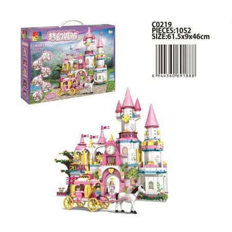 WOMA C0219 0219 non  LÂU ĐÀI HỒ THIÊN NGA bộ đồ chơi xếp lắp ráp ghép mô hình  Các Bạn Gái 1052 khối