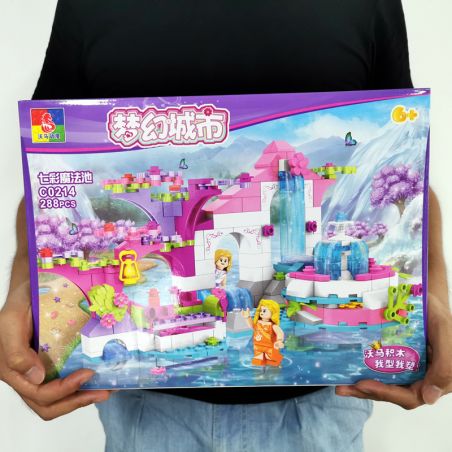 WOMA C0214 0214 non  HỒ BƠI MA THUẬT ĐẦY MÀU SẮC bộ đồ chơi xếp lắp ráp ghép mô hình  Các Bạn Gái 288 khối