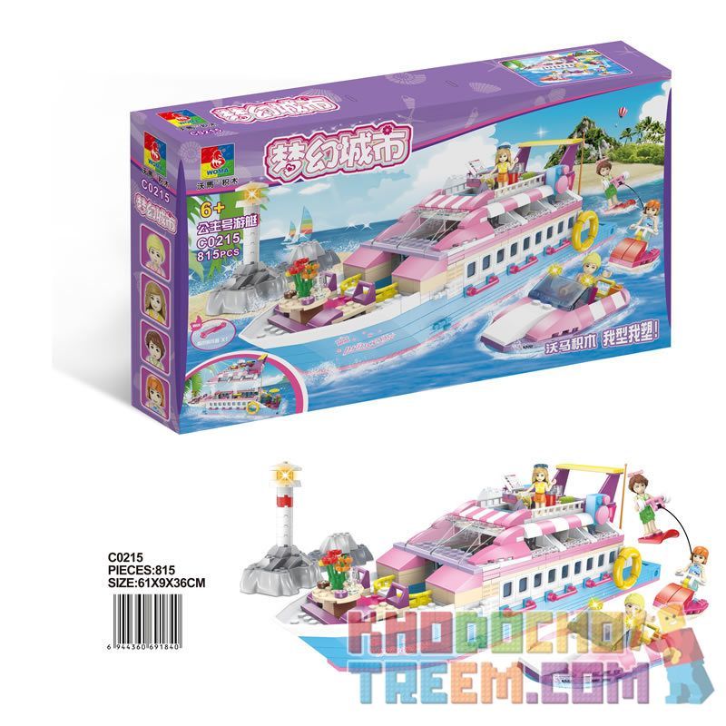 WOMA C0215 0215 non  DU THUYỀN CÔNG CHÚA bộ đồ chơi xếp lắp ráp ghép mô hình  Các Bạn Gái 815 khối