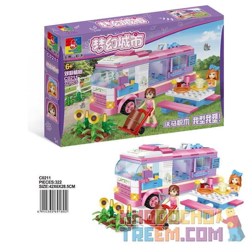 WOMA C0211 0211 non  TRỒNG CÂY ĐI CHƠI bộ đồ chơi xếp lắp ráp ghép mô hình  Các Bạn Gái 322 khối