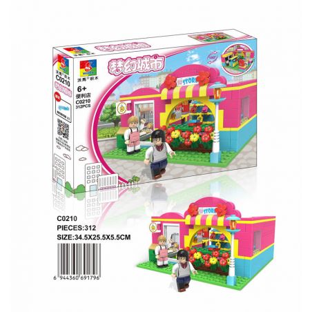 WOMA C0210 0210 non  CỬA HÀNG TIỆN LỢI bộ đồ chơi xếp lắp ráp ghép mô hình  Các Bạn Gái 312 khối