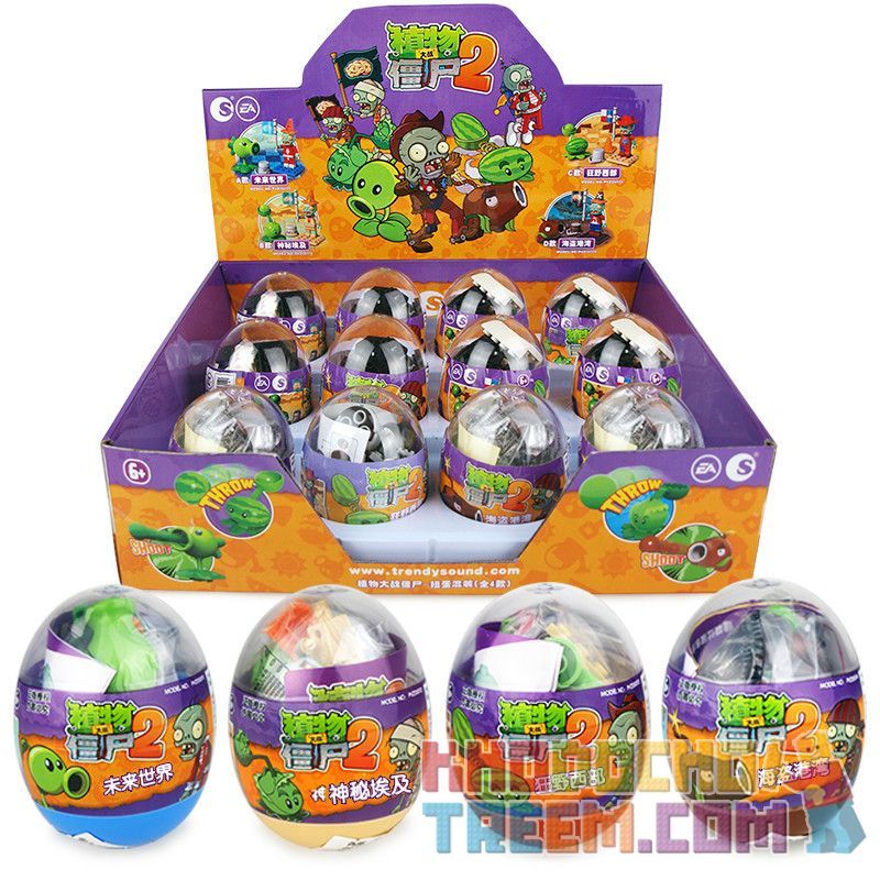 CHAOSHENG 050331 non  CÂY SO VỚI ZOMBIE CHỊU ĐỰNG 4 MÔ HÌNH bộ đồ chơi xếp lắp ráp ghép mô hình Plants Vs Zombies GUDETAMA Hoa Quả Nổi Giận