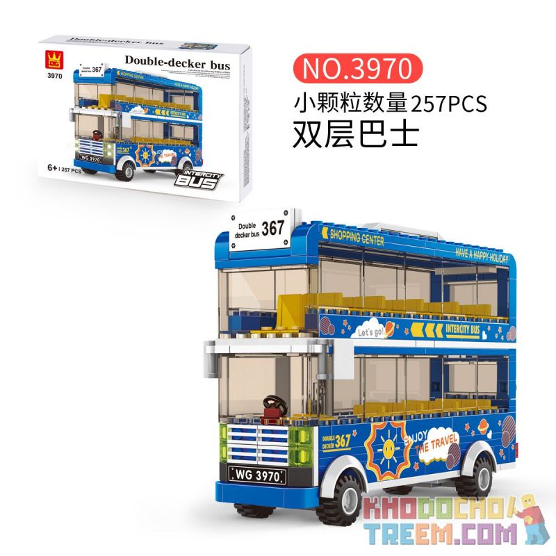 WANGE 3970 non  XE BUÝT HAI TẦNG bộ đồ chơi xếp lắp ráp ghép mô hình City INTERCITY BUS DOUBLE-DECKER Thành Phố 257 khối