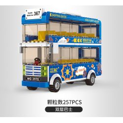 WANGE 3970 non  XE BUÝT HAI TẦNG bộ đồ chơi xếp lắp ráp ghép mô hình City INTERCITY BUS DOUBLE-DECKER Thành Phố 257 khối