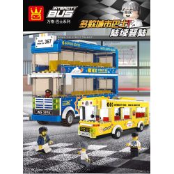WANGE 3970 non  XE BUÝT HAI TẦNG bộ đồ chơi xếp lắp ráp ghép mô hình City INTERCITY BUS DOUBLE-DECKER Thành Phố 257 khối