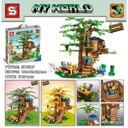 SHENG YUAN SY SY6187 6187 non  NHÀ TRÊN CÂY bộ đồ chơi xếp lắp ráp ghép mô hình Minecraft MY WORLD Game Xây Dựng 1109 khối