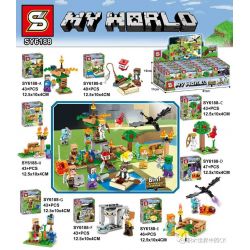 SHENG YUAN SY SY6188 6188 non  MINECRAFT 8 MÔ HÌNH bộ đồ chơi xếp lắp ráp ghép mô hình MY WORLD Game Xây Dựng 348 khối