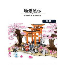 SEMBO 601075 non  CHIDORI bộ đồ chơi xếp lắp ráp ghép mô hình Cherry Blossom Season Mùa Hoa Anh Đào 647 khối
