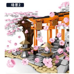 SEMBO 601075 non  CHIDORI bộ đồ chơi xếp lắp ráp ghép mô hình Cherry Blossom Season Mùa Hoa Anh Đào 647 khối