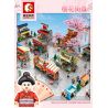 SEMBO 601076 non  MỨC ĐỘ TRUNG BÌNH CHERRY VIEW bộ đồ chơi xếp lắp ráp ghép mô hình Cherry Blossom Season Mùa Hoa Anh Đào 1167 khối
