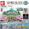 SEMBO 601079 non  ĐẠI HỌC VŨ HÁN SAKURA bộ đồ chơi xếp lắp ráp ghép mô hình Cherry Blossom Season Mùa Hoa Anh Đào 2529 khối