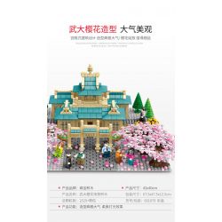 SEMBO 601079 non  ĐẠI HỌC VŨ HÁN SAKURA bộ đồ chơi xếp lắp ráp ghép mô hình Cherry Blossom Season Mùa Hoa Anh Đào 2529 khối
