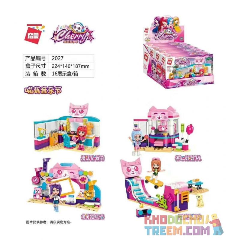 Enlighten 2027 Qman 2027 non  4 KIỂU PHÒNG THAY ĐỒ ẢO DIỆU MÁY VUỐT HẠNH PHÚC ẢNH TREO TƯỜNG ĐẸP CÔNG VIÊN TRƯỢT BĂNG CHO MÈO bộ đồ chơi xếp lắp ráp ghép mô hình Cherry Cô Nàng Ngọt Ngào