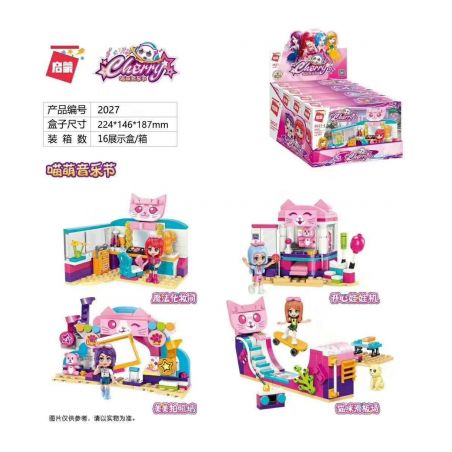 Enlighten 2027 Qman 2027 non  4 KIỂU PHÒNG THAY ĐỒ ẢO DIỆU MÁY VUỐT HẠNH PHÚC ẢNH TREO TƯỜNG ĐẸP CÔNG VIÊN TRƯỢT BĂNG CHO MÈO bộ đồ chơi xếp lắp ráp ghép mô hình Cherry Cô Nàng Ngọt Ngào