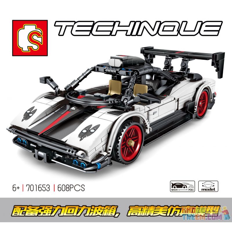 IBLOCK PL-920-153 920-153 PL920-153 SEMBO 701653 non  XE THỂ THAO PAGANI LÙI bộ đồ chơi xếp lắp ráp ghép mô hình  TECHNIQUE PAGANI Kỹ Thuật Công Nghệ Cao Mô Hình Phương Tiện 608 khối