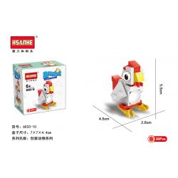 HSANHE 6033 non  10 CON VẬT SÁNG TẠO CỪU GẤU RỒNG CÁO KỲ LÂN HẢI CẨU BÒ VẸT CHIM CÁNH CỤT GÀ TRỐNG bộ đồ chơi xếp lắp ráp ghép mô hình Creator ANIMAL FUNNY FAMILY 338 khối