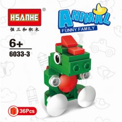 HSANHE 6033 non  10 CON VẬT SÁNG TẠO CỪU GẤU RỒNG CÁO KỲ LÂN HẢI CẨU BÒ VẸT CHIM CÁNH CỤT GÀ TRỐNG bộ đồ chơi xếp lắp ráp ghép mô hình Creator ANIMAL FUNNY FAMILY 338 khối