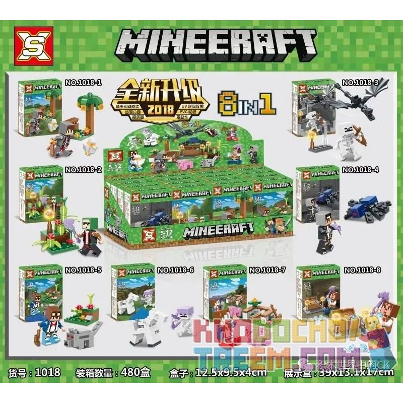 SX 1018 non  8 CẢNH NHỎ NHỎ bộ đồ chơi xếp lắp ráp ghép mô hình Minecraft Game Xây Dựng