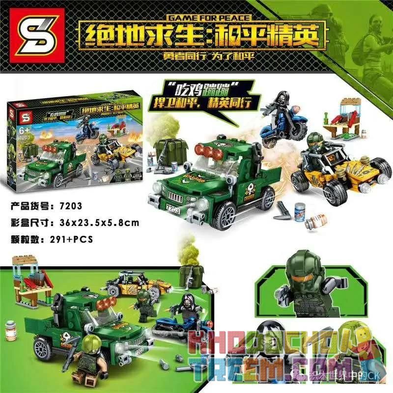 SHENG YUAN SY 7203 non  ĂN THỊT GÀ bộ đồ chơi xếp lắp ráp ghép mô hình Game For Peace Chiến Đấu Cho Hòa Bình 291 khối