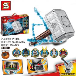 SHENG YUAN SY SY1466 1466 non  BÚA CỦA THOR bộ đồ chơi xếp lắp ráp ghép mô hình Super Heroes HEROES ASSEMBLE Siêu Nhân Anh Hùng 916 khối