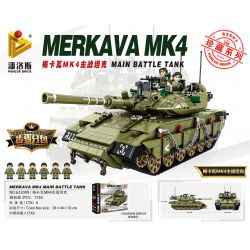 PanlosBrick 632009 Panlos Brick 632009 non  XE TĂNG CHIẾN ĐẤU CHỦ LỰC MERKAVA MK4 bộ đồ chơi xếp lắp ráp ghép mô hình Military Army MERKAVA MK4 MAIN BATTLE TANK Quân Sự Bộ Đội 1730 khối