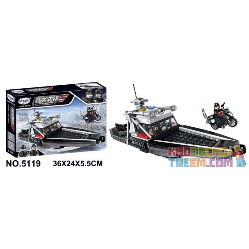 Winner 5119 non  TÀU CAO TỐC TẤN CÔNG SWAT bộ đồ chơi xếp lắp ráp ghép mô hình Justice Guard JUSTICE VANGUARD Cảnh Sát Bảo Vệ Hòa Bình 267 khối