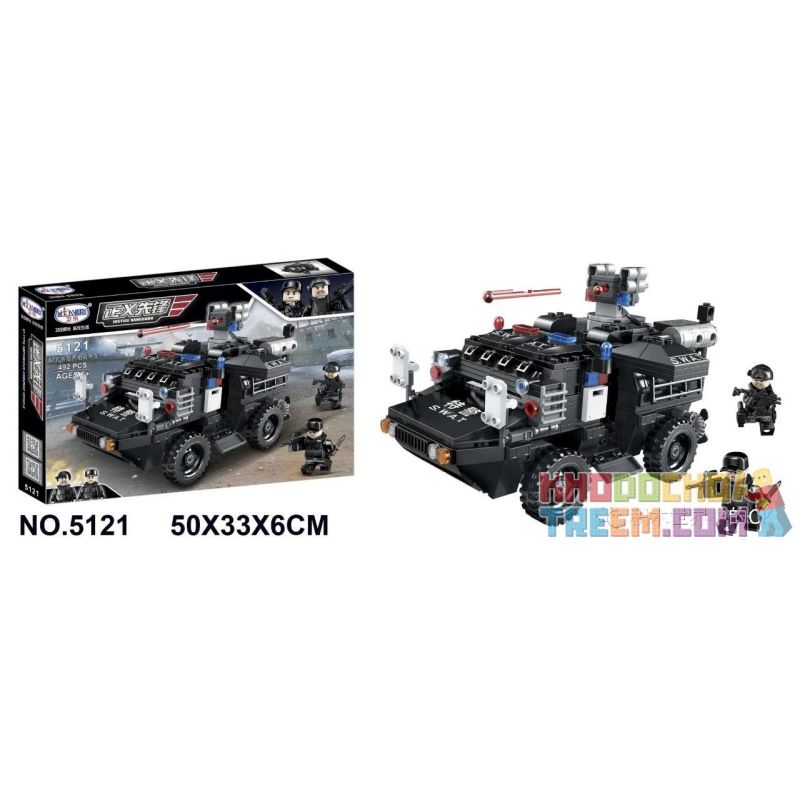 Winner 5121 non  XE BỌC THÉP LỘI NƯỚC SWAT bộ đồ chơi xếp lắp ráp ghép mô hình Justice Guard JUSTICE VANGUARD Cảnh Sát Bảo Vệ Hòa Bình 492 khối