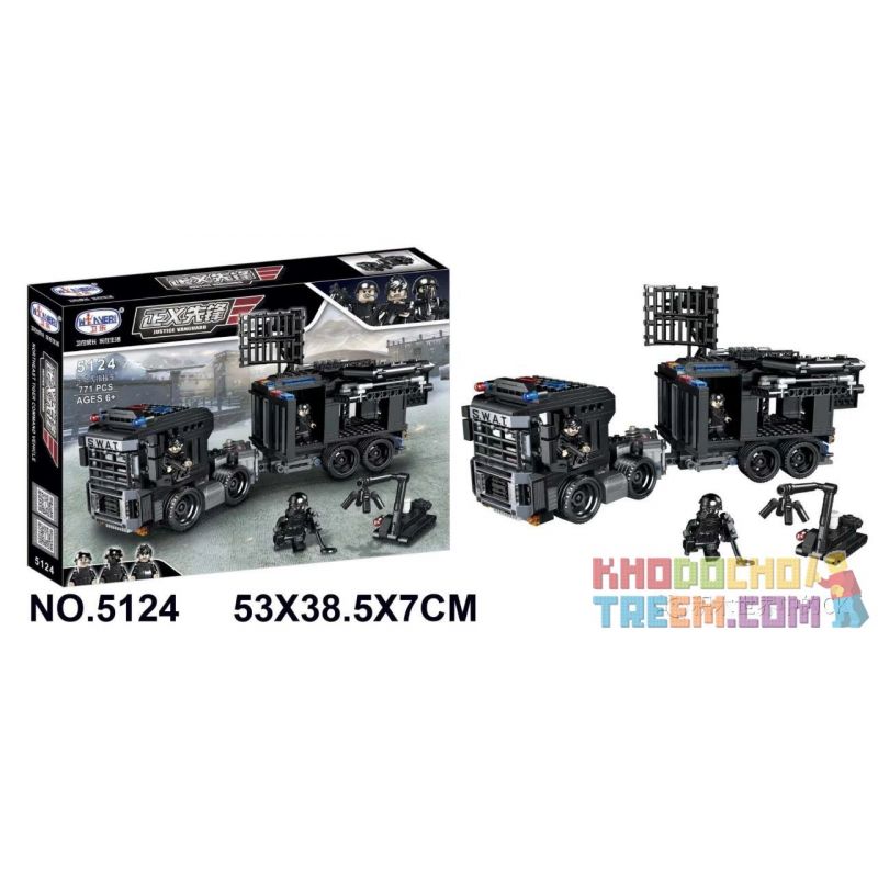 Winner 5124 non  XE CHỈ HUY HỔ SIBERIA CỦA CẢNH SÁT ĐẶC BIỆT bộ đồ chơi xếp lắp ráp ghép mô hình Justice Guard JUSTICE VANGUARD Cảnh Sát Bảo Vệ Hòa Bình 771 khối