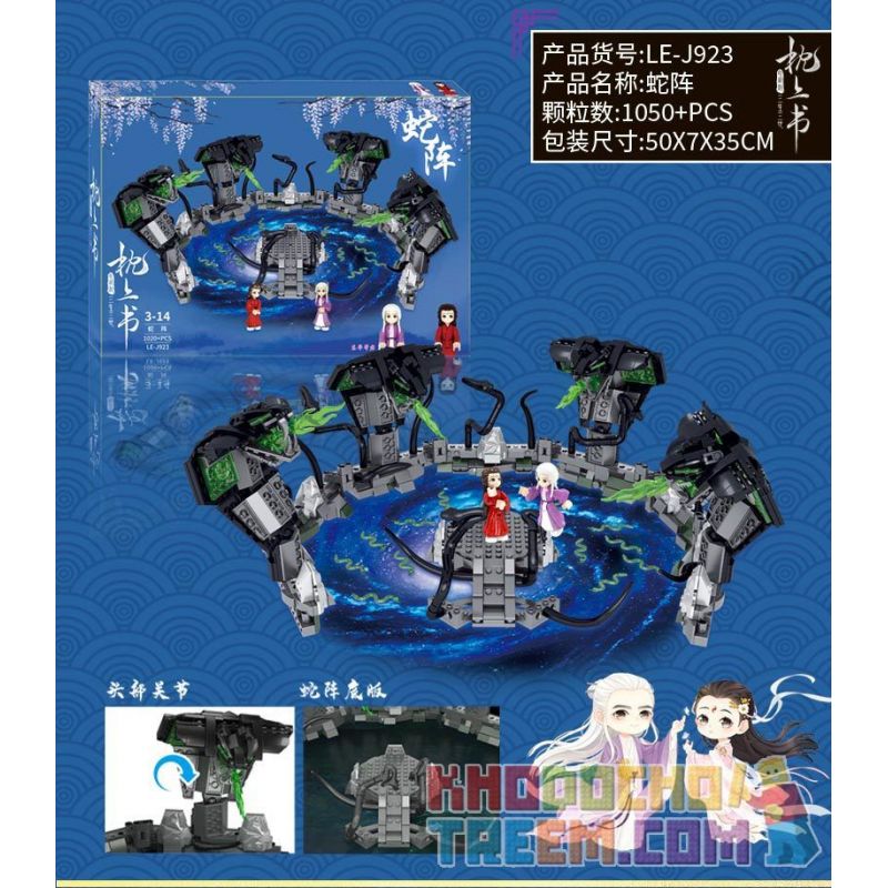 SHENZHEN RAEL ENTERTAINMENT LE-J923 J923 LEJ923 non  HÌNH THÀNH RẮN bộ đồ chơi xếp lắp ráp ghép mô hình Three Lives Three Worlds The Pillow Book Tam Sinh Tam Thế Chẩm Thượng Thư 1050 khối