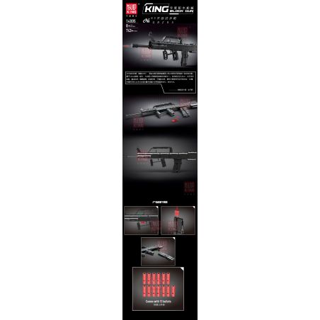 MouldKing 14005 Mould King 14005 non  SÚNG TRƯỜNG TỰ ĐỘNG KIỂU 95 bộ đồ chơi xếp lắp ráp ghép mô hình  QBZ95 Kỹ Thuật Công Nghệ Cao Mô Hình Phương Tiện 787 khối