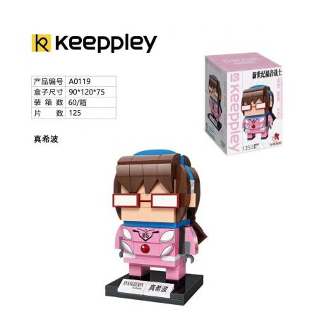 KEEPPLEY A0119 0119 non  MEITAWA. bộ đồ chơi xếp lắp ráp ghép mô hình Brickheadz EVA Nhân Vật Đầu To 125 khối