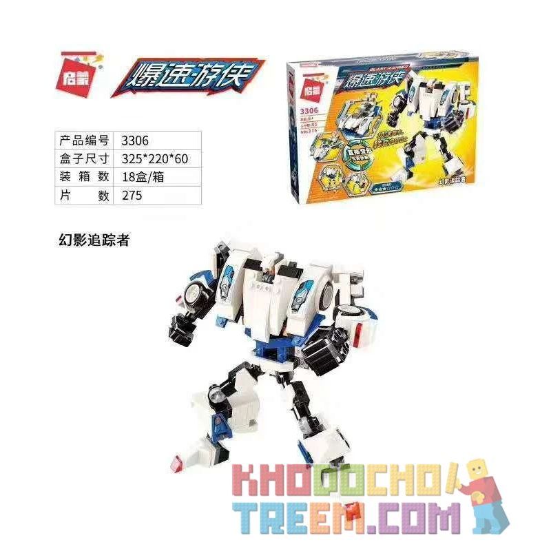 Enlighten 3306 Qman 3306 non  PHANTOM TRACKER. bộ đồ chơi xếp lắp ráp ghép mô hình Transformers BLAST RANGER Robot Đại Chiến Người Máy Biến Hình 275 khối