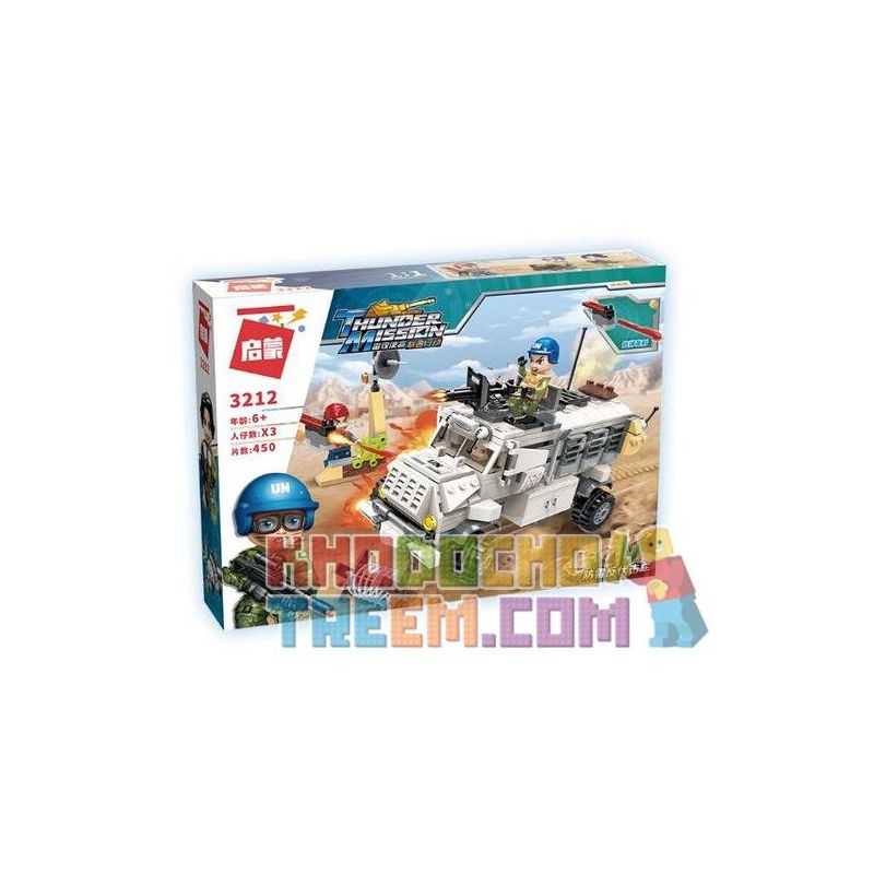 Enlighten 3212 Qman 3212 non  XE CHỐNG PHỤC KÍCH CHỚP NHOÁNG bộ đồ chơi xếp lắp ráp ghép mô hình Thunder Mission Nhiệm Vụ Sấm Sét 450 khối