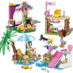 SX 3013-2 3013-3 3013-4 3013-1 non  BÃI BIỂN THIÊN ĐƯỜNG 4 KIỂU TẮM NẮNG CÁT VÀNG MÁNG TRƯỢT BÊN BỜ SONG HOANG QUÁN bộ đồ chơi xếp lắp ráp ghép mô hình  FRIEND BEACH PARADISE Các Bạn Gái 250 khối